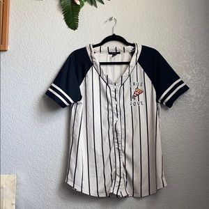 Striped button down t shirt